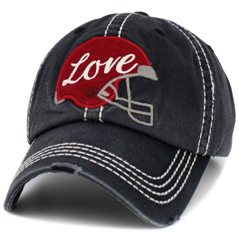 KBETHOS Love Football Black Baseball Cap NWT